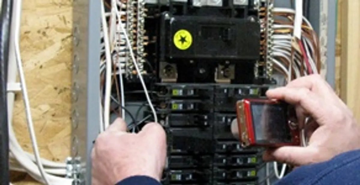 Home electrical inspection of circuit breaker panel by licensed electrician in Sacramento, CA