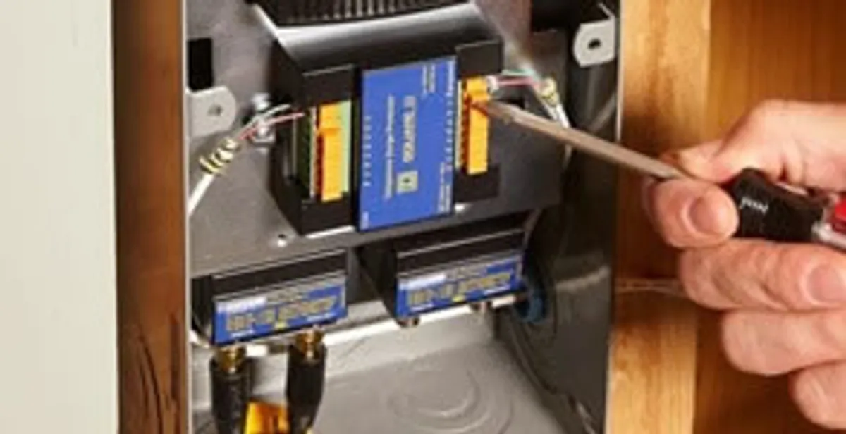 Whole home surge protection device being installed by a licensed electrician to protect electrical systems in Sacramento, CA